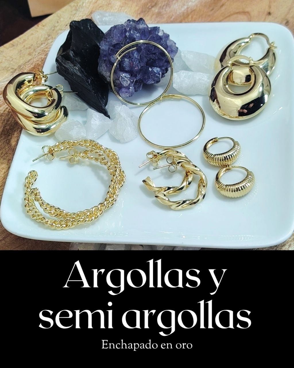 ARGOLLAS Y SEMI ARGOLLAS ENCHAPADO EN ORO