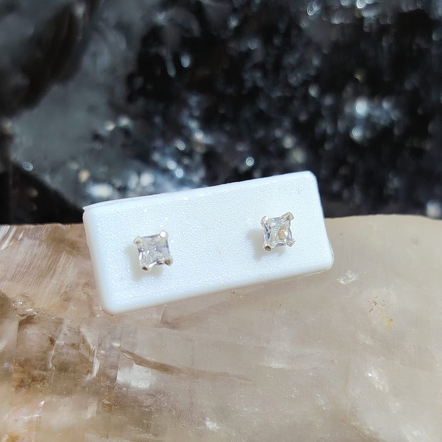 Aros atornillados Cristal cuadrado traslúcido 3 mm