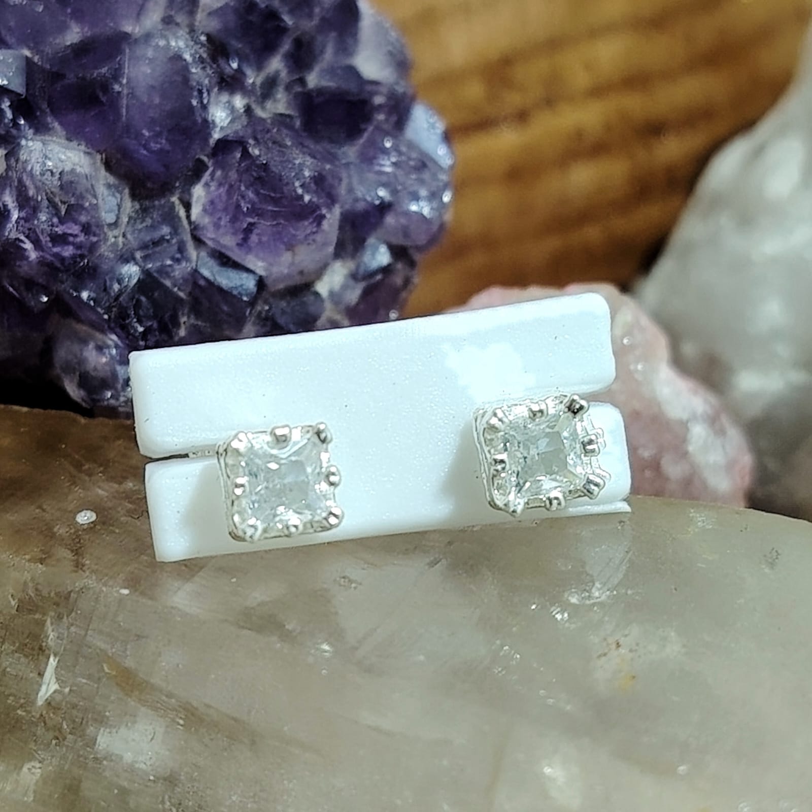 Aros atornillados cristal traslúcido cuadrado 4 mm