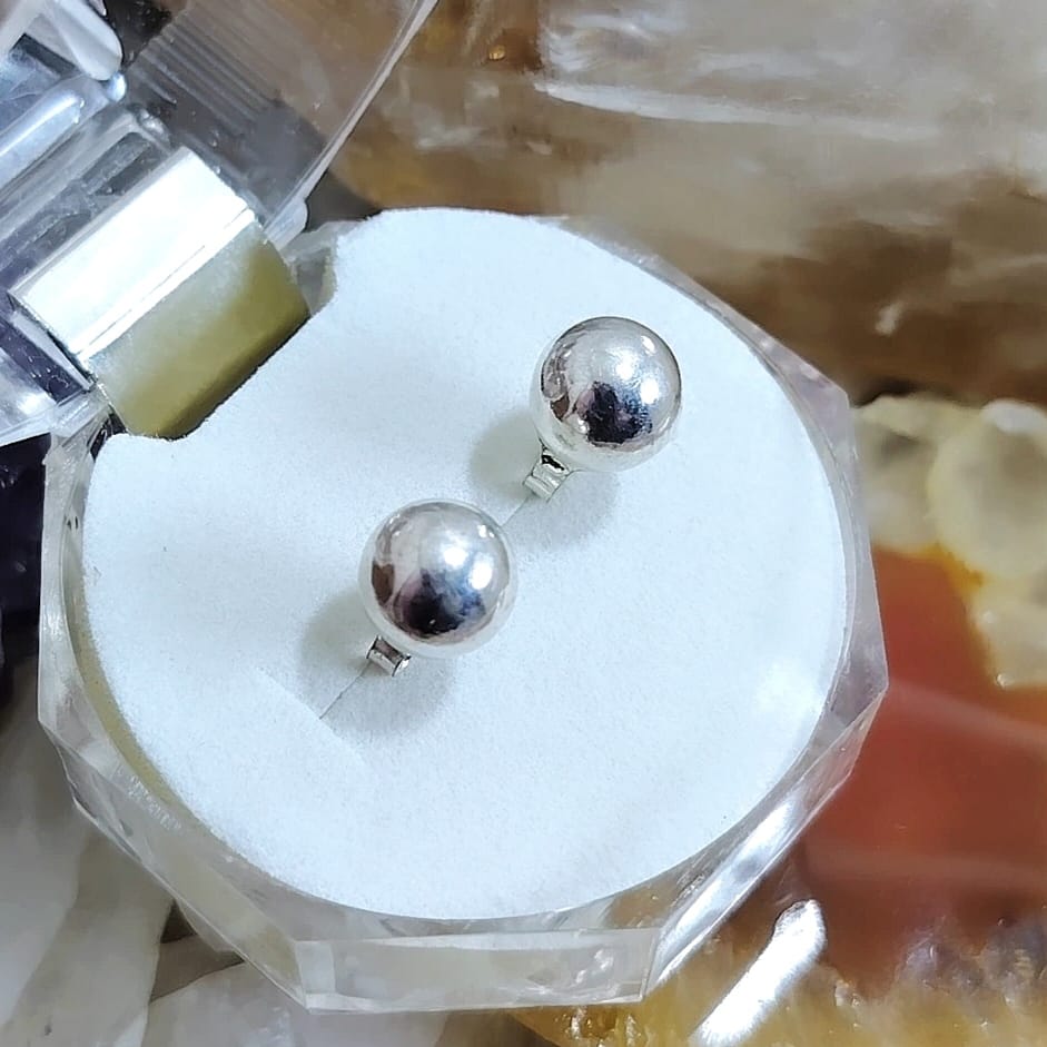 Aros pegados Esferas de Plata 6 mm