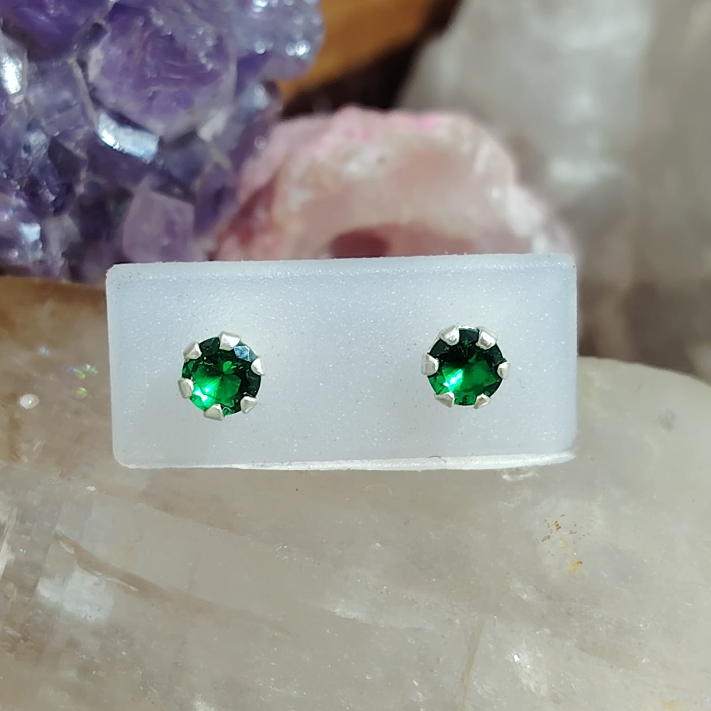 Aros atornillados cristal verde 4 mm