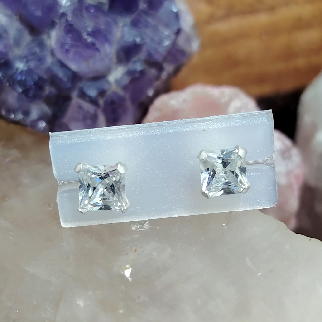 Aros atornillados cristal cuadrado traslúcido 5 mm