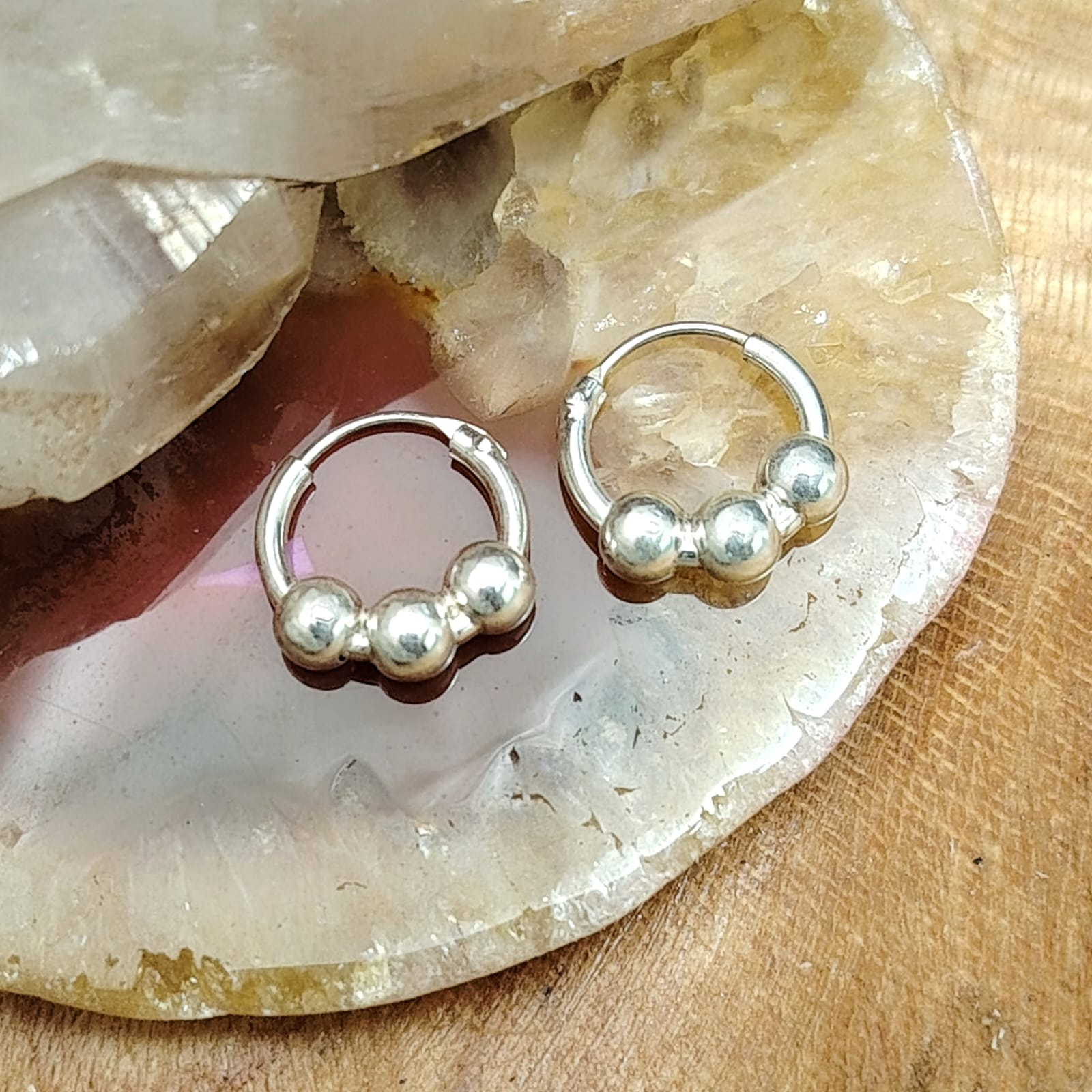 Argollas triple esfera 11 mm