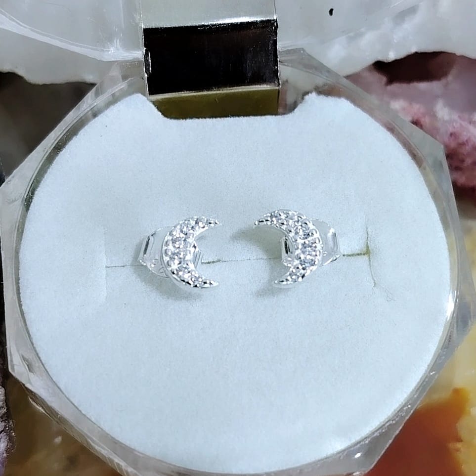 Aros pegados lunas incrustadas con microcircones