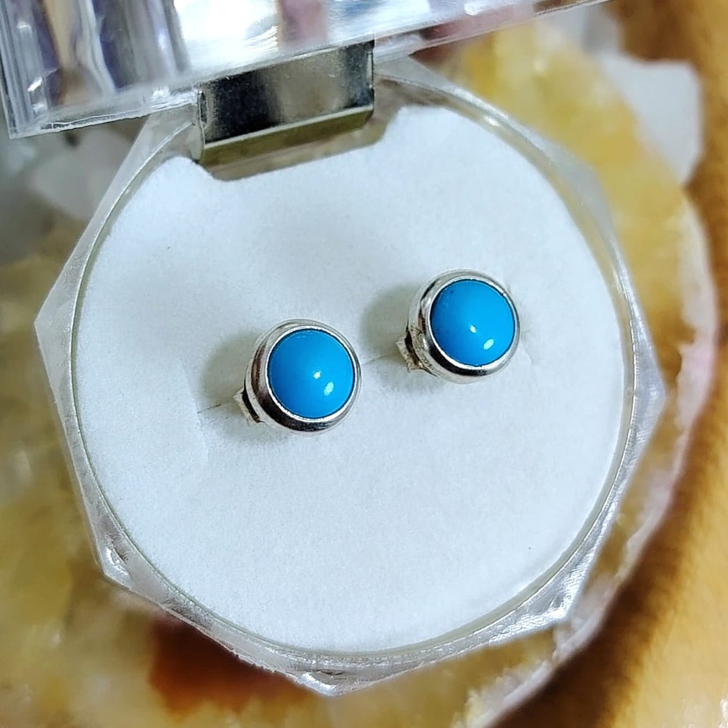 Aros pegados Piedra natural Turquesa.