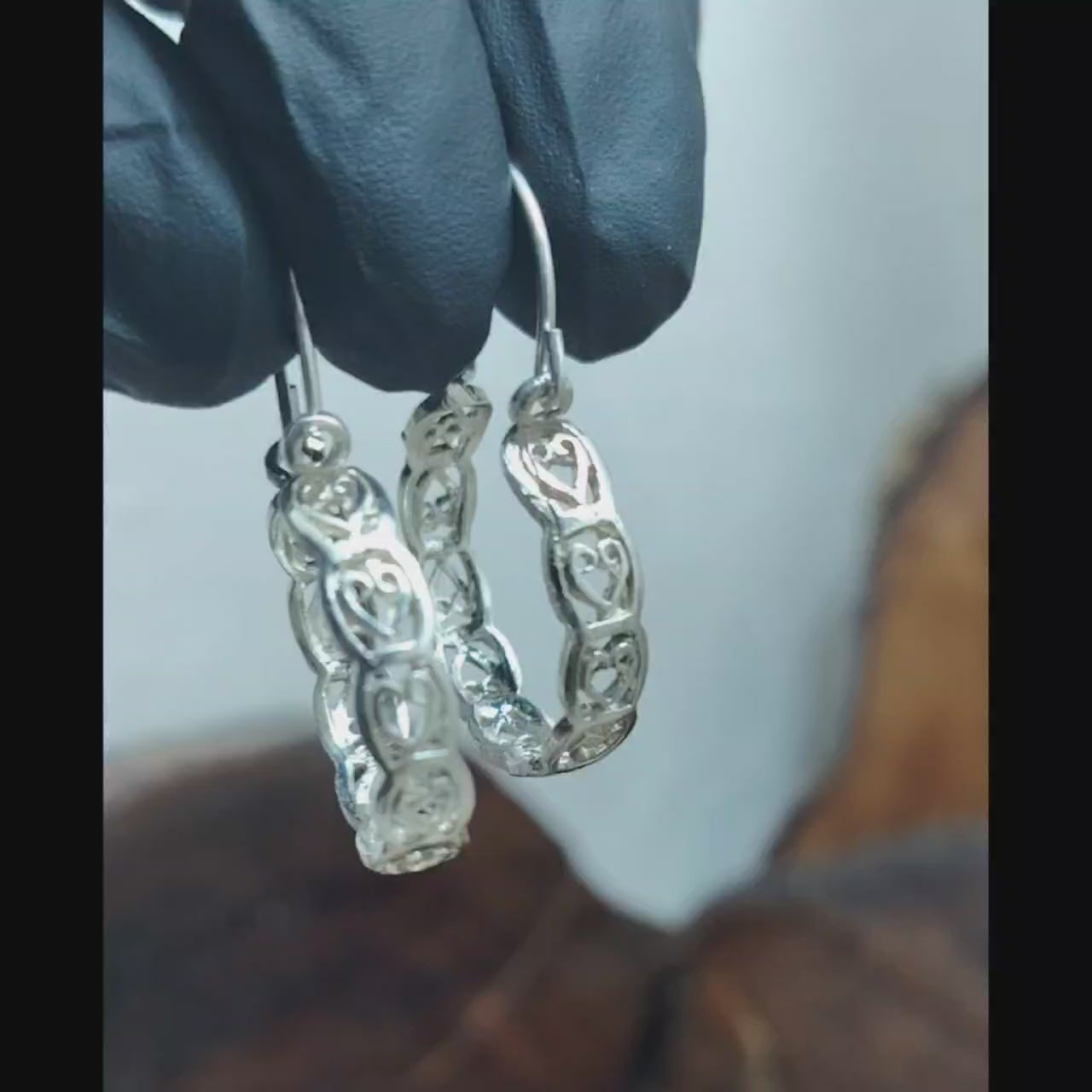 Argollas Bote con diseño Corazones