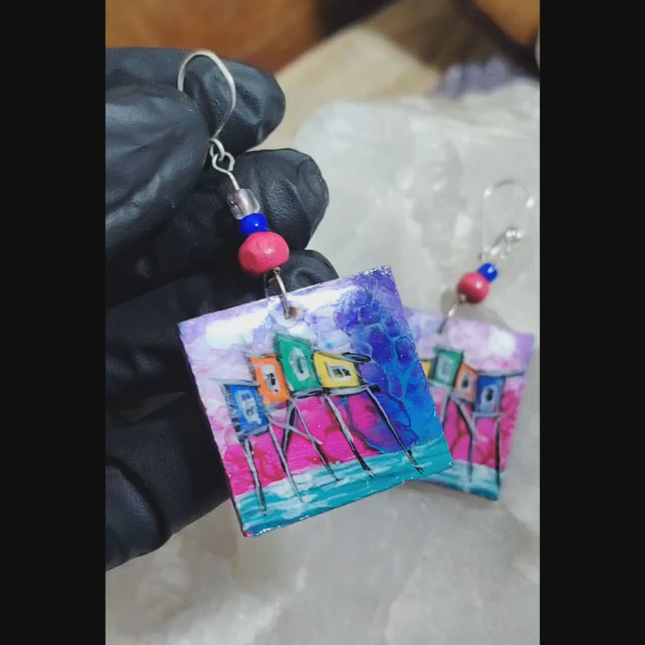 Aros artesanales con gancho de plata esencia chilota