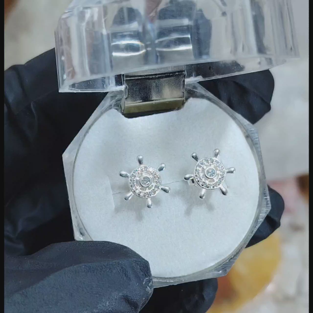 Aros pegados timón con incrustaciones de microcircones