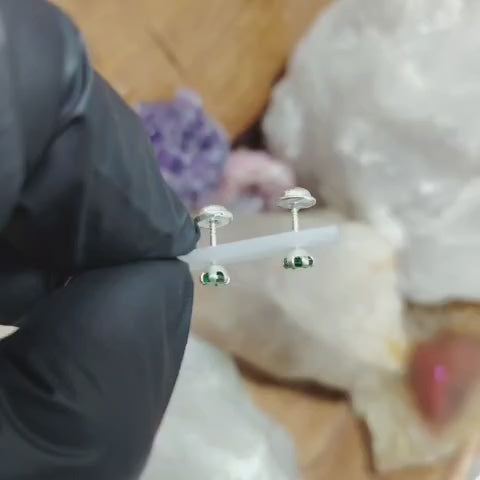 Aros atornillados cristal verde 4 mm