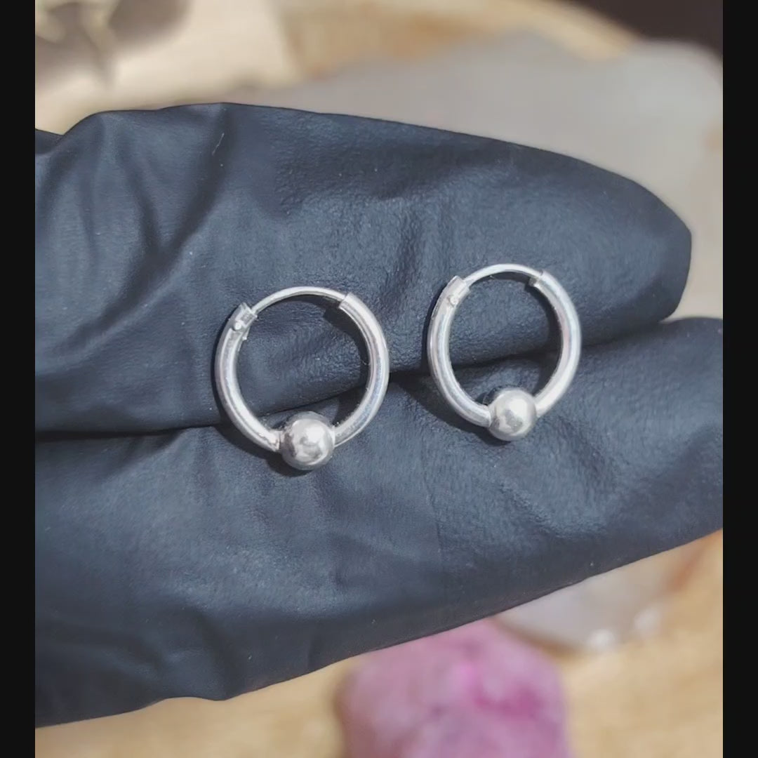 Argolla una esfera de plata 13 mm