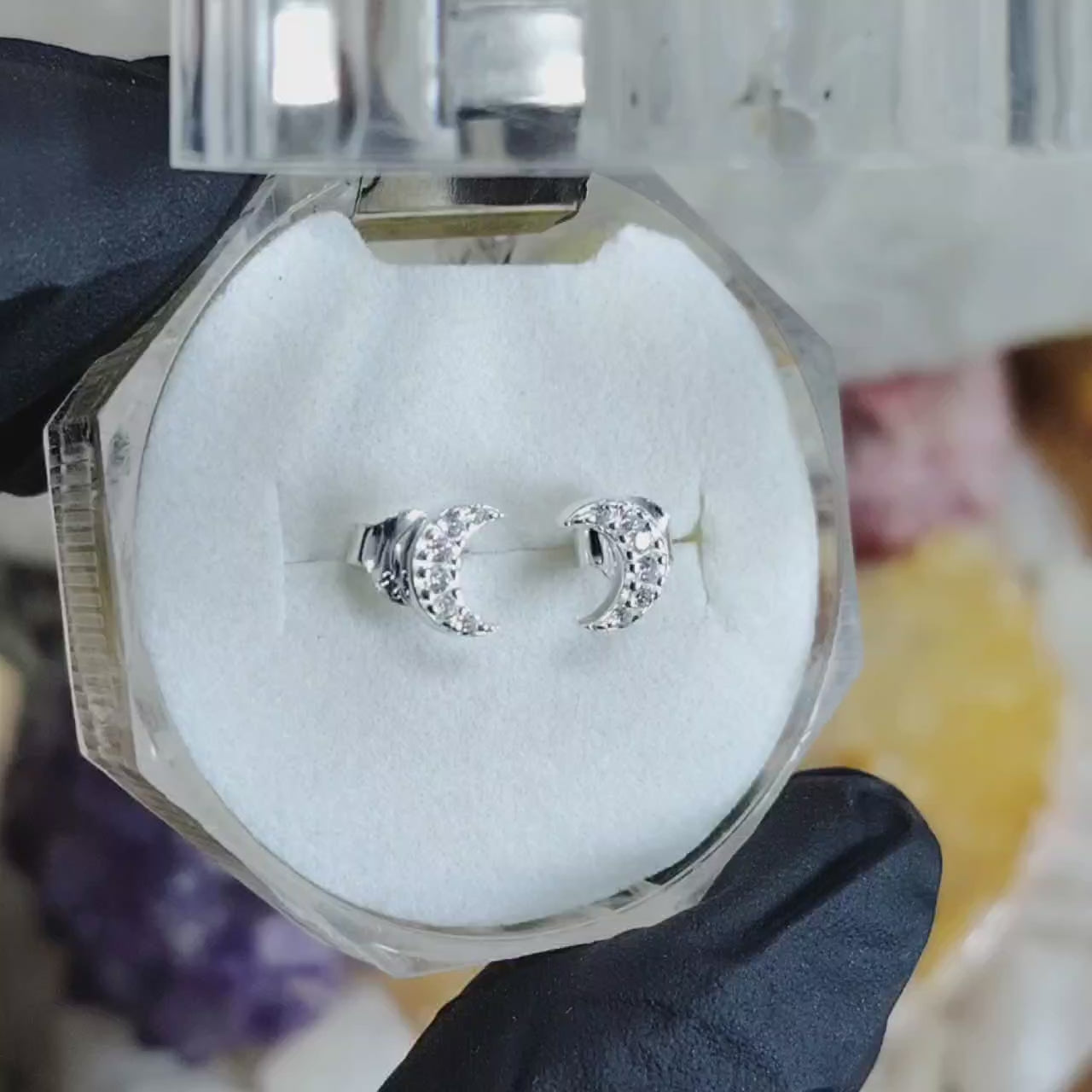 Aros pegados lunas incrustadas con microcircones