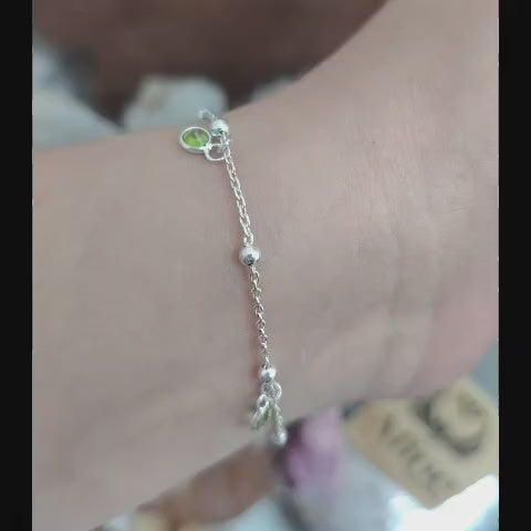 Pulsera con chiches de cristales verdes