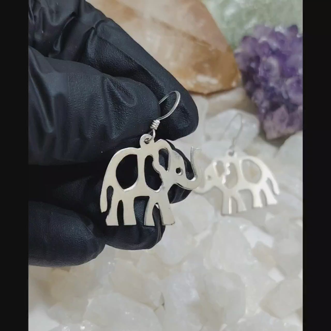 Aros largos elefante plata lisa