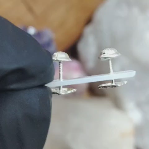 Aros atornillados cupcake esmaltados rosado intenso