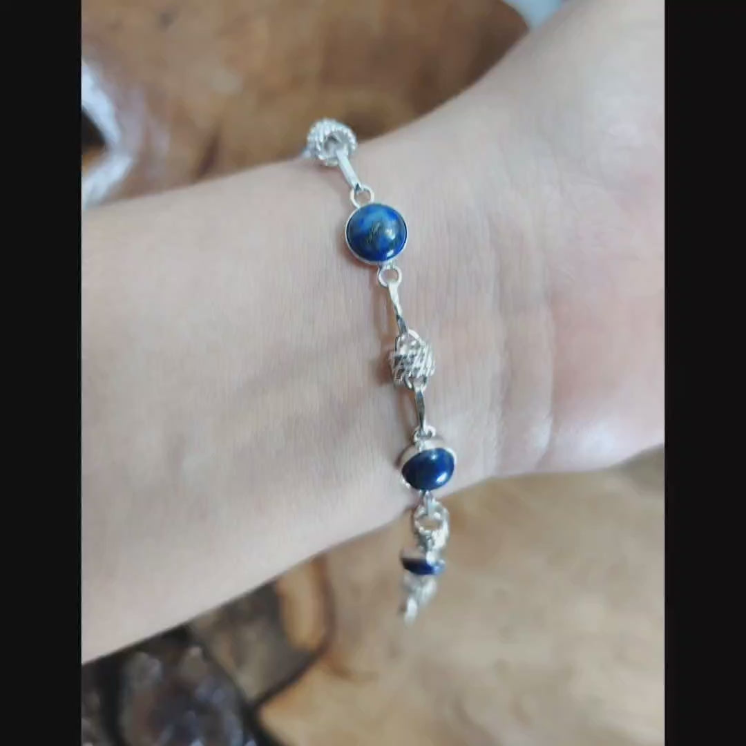 Pulsera Piedra Natural Lapislázuli.