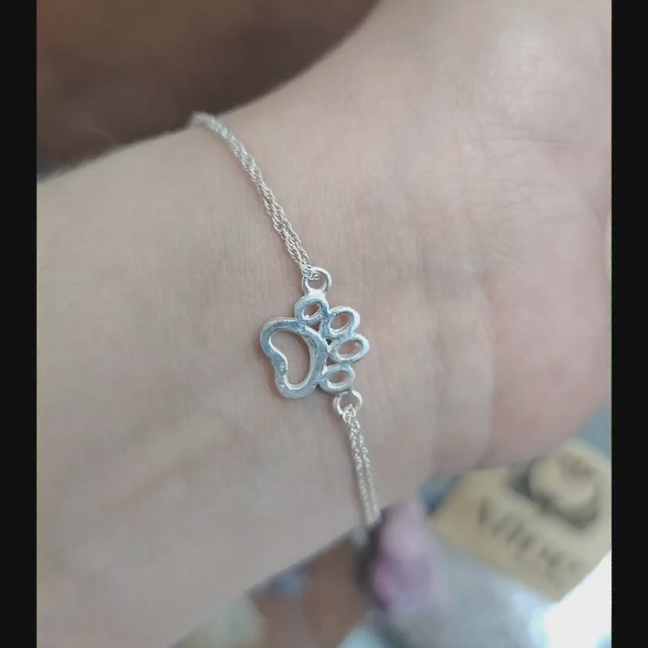 Pulsera huella dog lover doble cadena