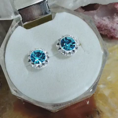 Aros pegados circón celeste incrusta con microcircones