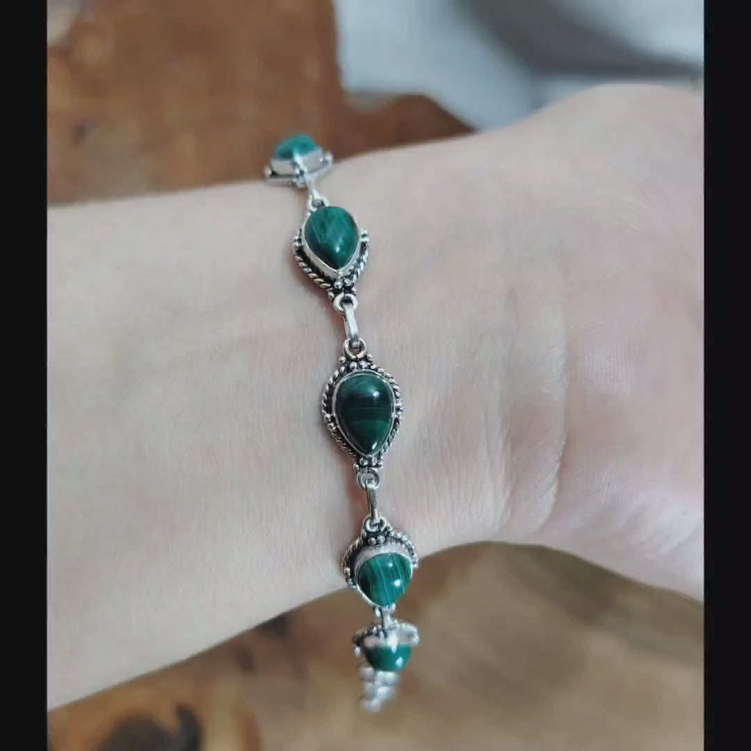 Pulsera Piedras Naturales Malaquita.