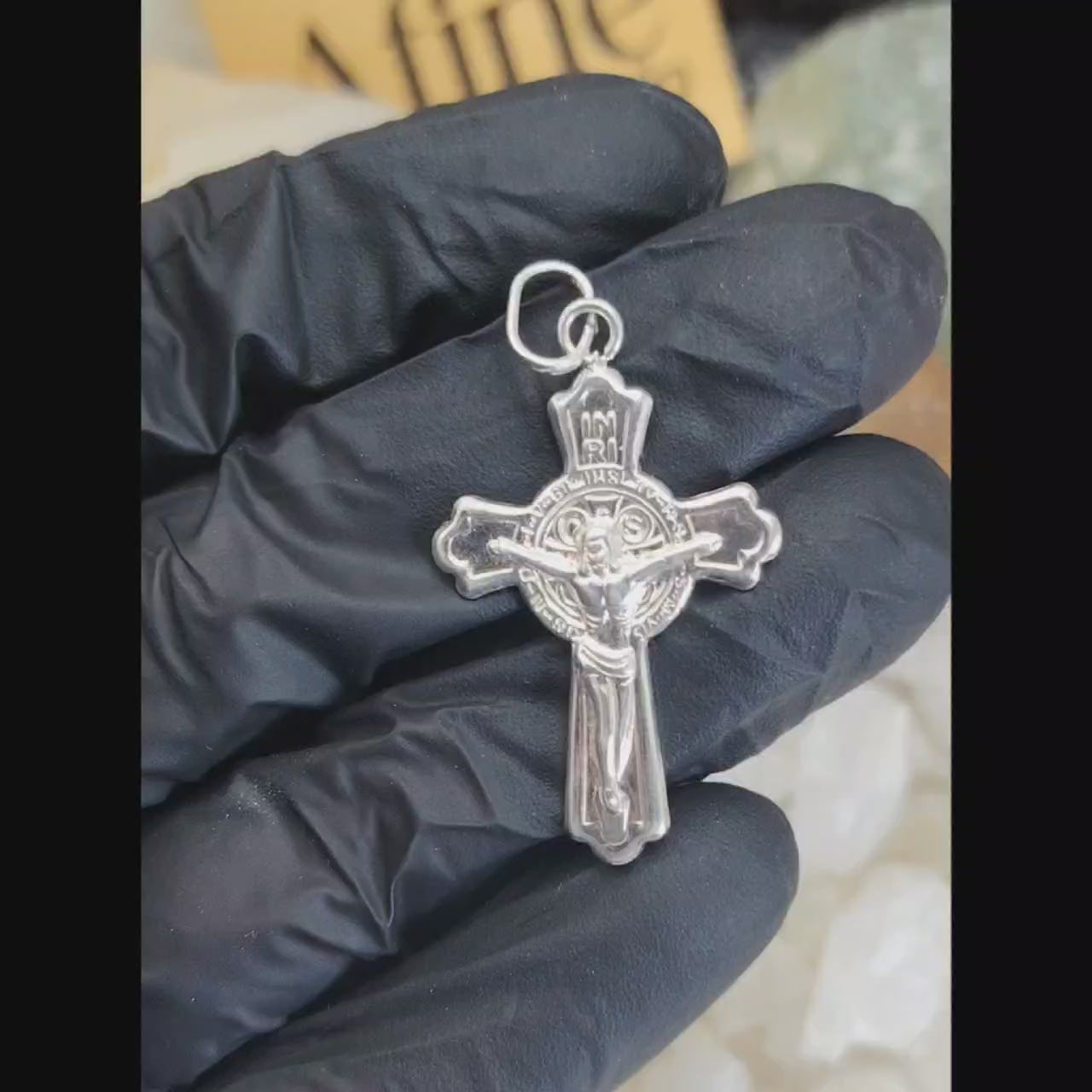 Dije crucifijo reversible San Benito
