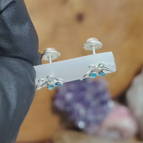 Aros atornillados mariposa con cristales calipso