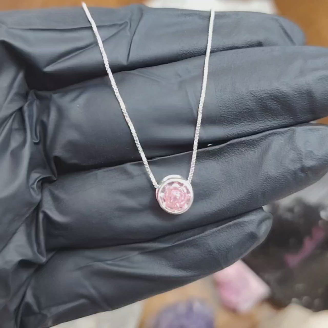 Collar Punto de Luz Rosado 45 cm
