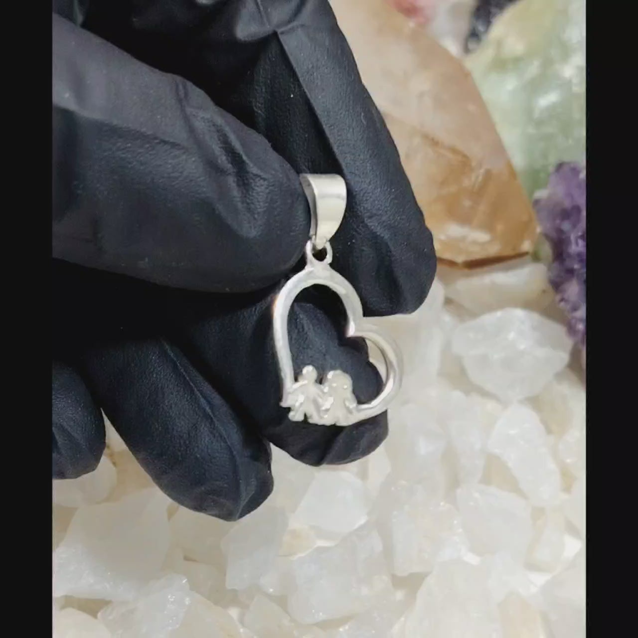 Dije pareja de niño y niña plata lisa
