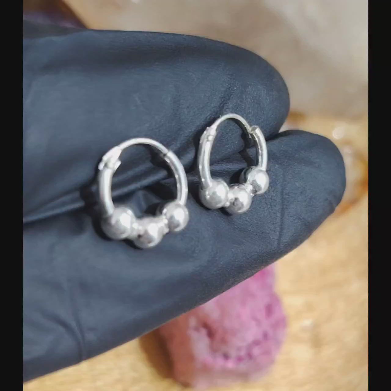 Argollas triple esfera 11 mm