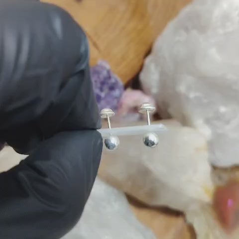 Aros atornillados forma esfera de plata 4 mm