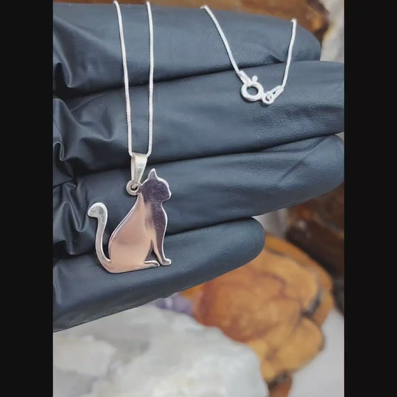 Collar dije Gato plata lisa.