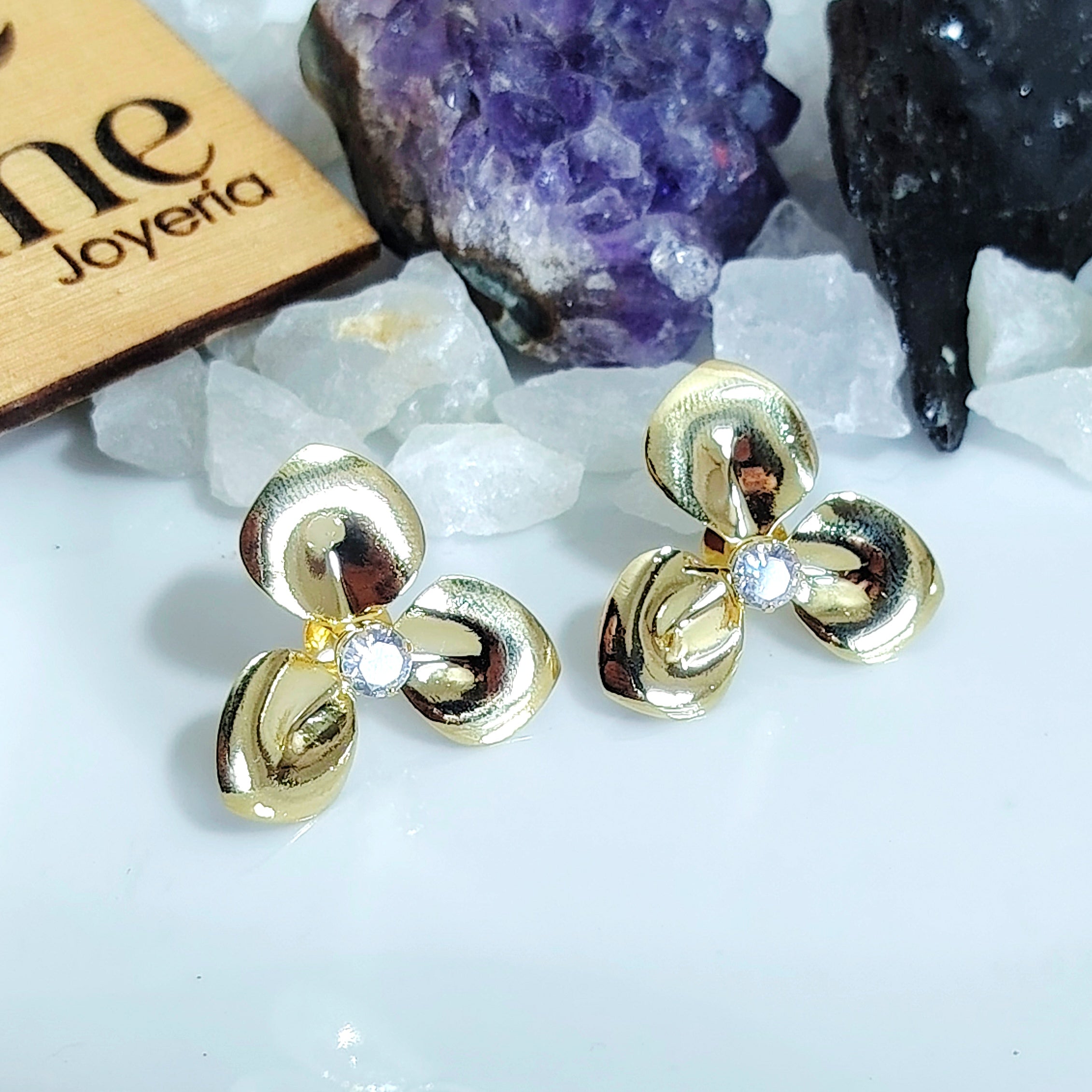 Aros pegados enchapados en oro