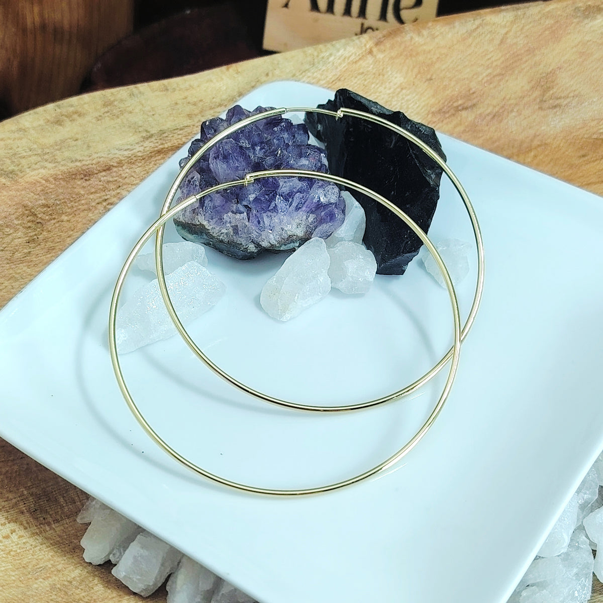 Argollas lisas enchapadas en oro
