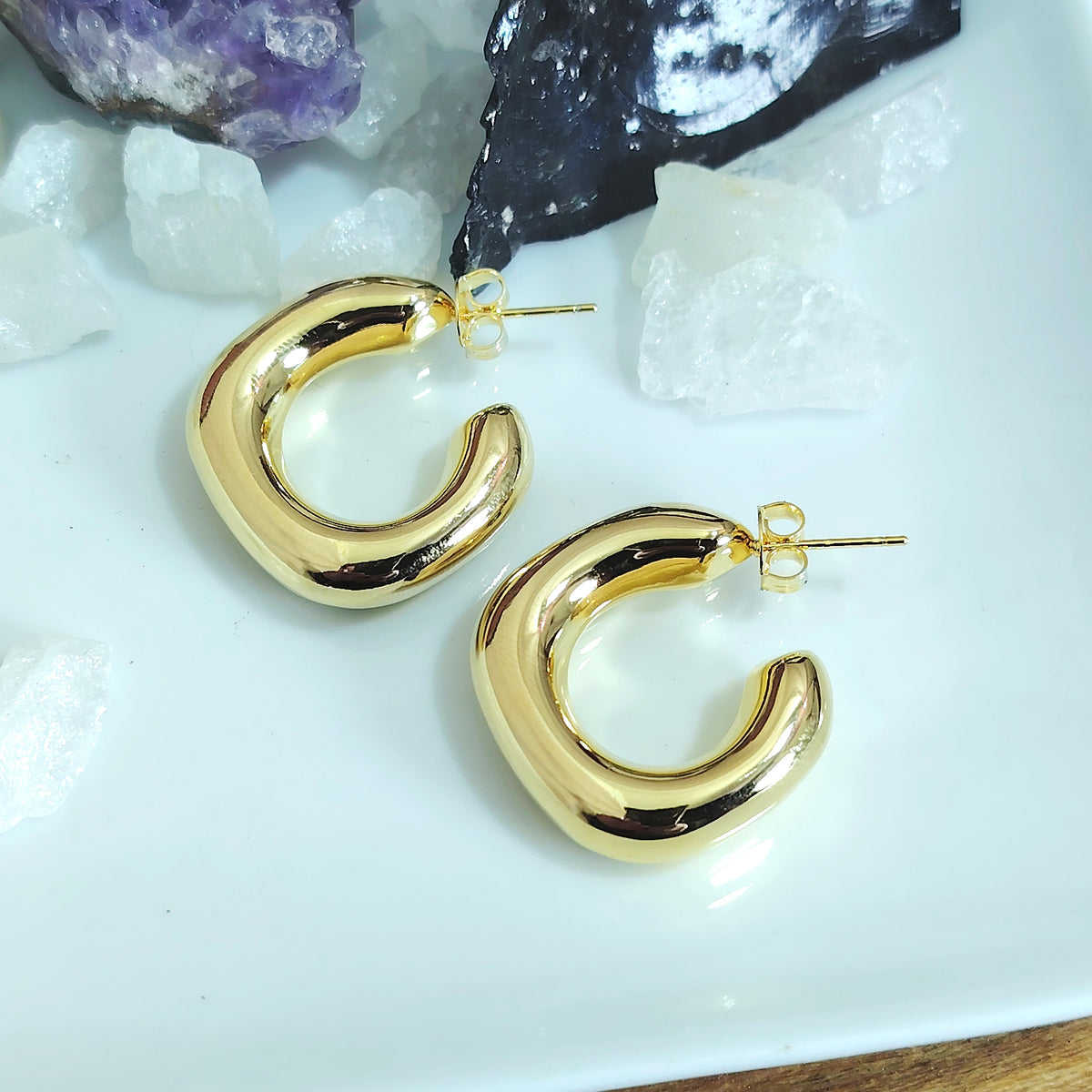 Semi argolla chunky satinada 22 mm
