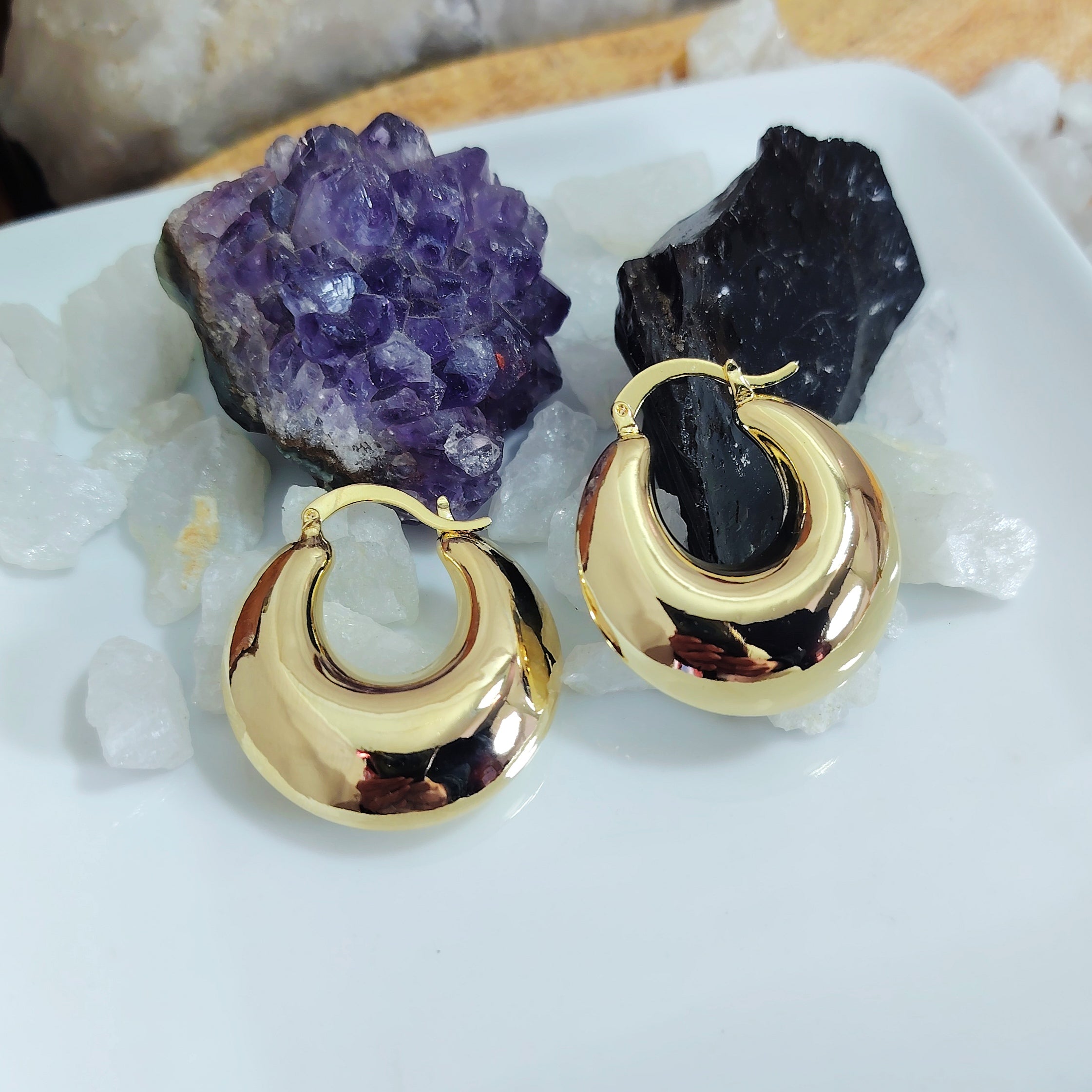 Argollas infladas enchapadas en oro