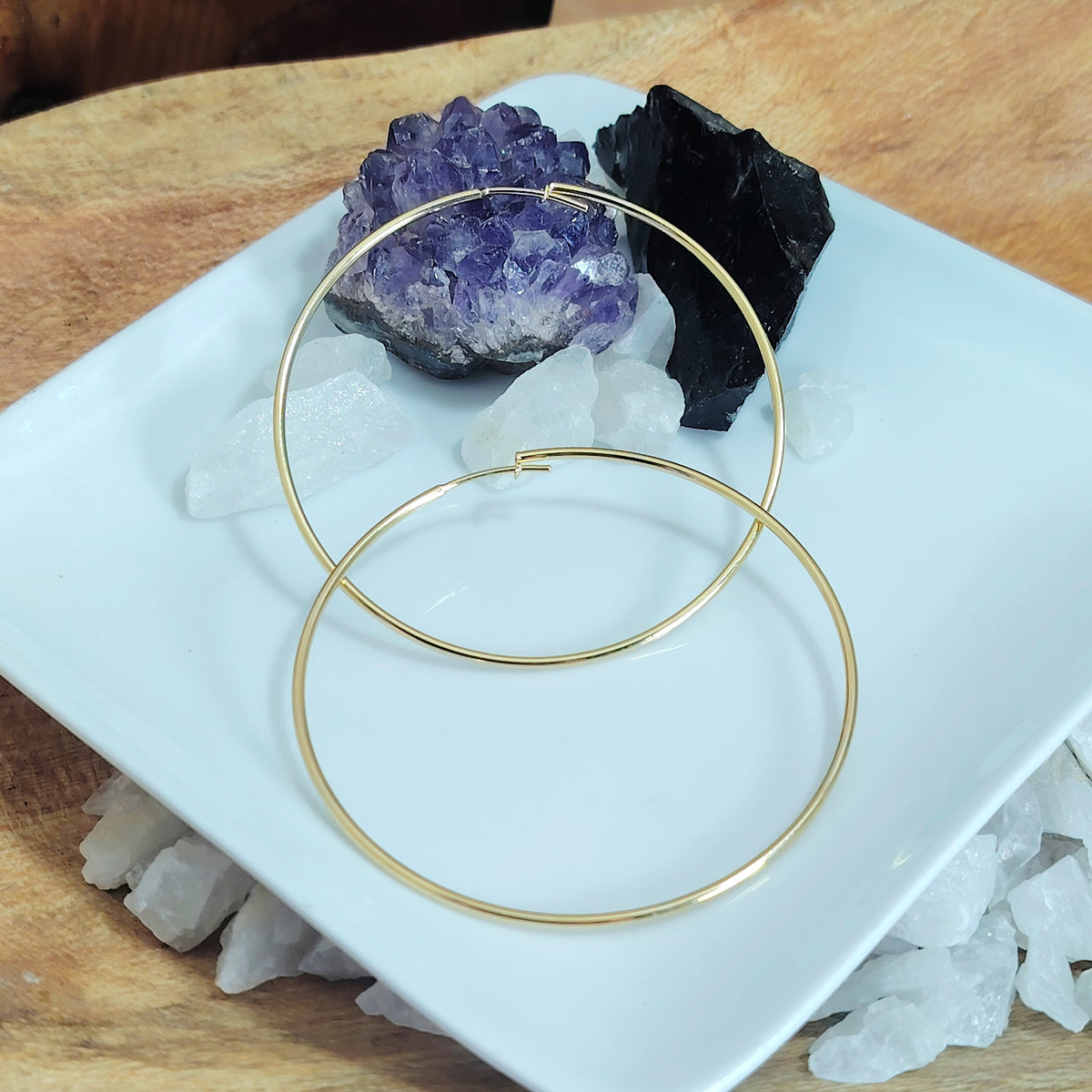 Argollas lisas enchapadas en oro