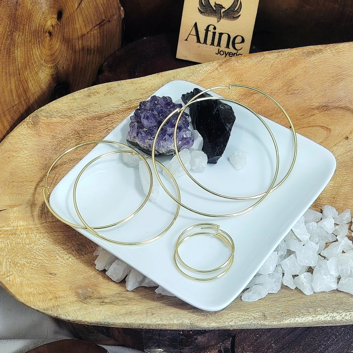 Argollas lisas enchapadas en oro