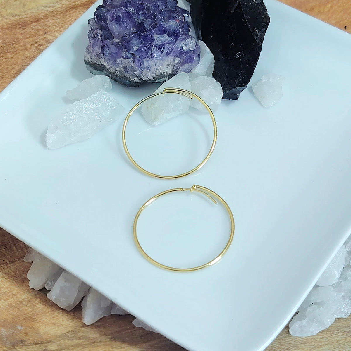 Argollas lisas enchapadas en oro